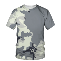 เสื้อยืดผู้ชาย 3D พิมพ์รอบคอขนาดใหญ่พิเศษ Camo Mens Sportswear, เสื้อลำลองสำหรับฤดูร้อน Jogging Street Wear แขนสั้น XS-5XL