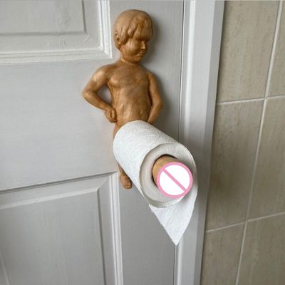 New Funny Toilet Paper Holder Adult Humanoid Wooden Toilet Tissue Storage Organizer Bathroom Shelves Decor Bathroom Accessories