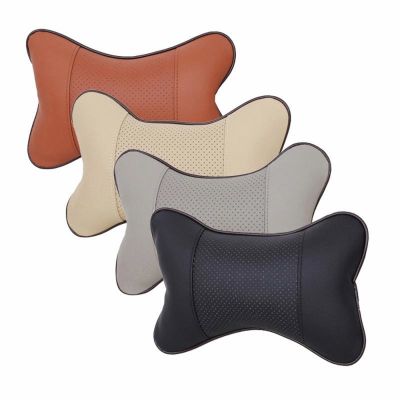 【CW】 Leather Breathable Car Neck Pillows Rest Headrest Support Interior Accessories