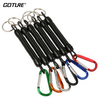 【CW】Goture 3Pcs สายคล้องตกปลา12ซม.15ซม.18ซม. พายเรือตกปลาเชือก Retractable Coiled Tether พร้อม Carabiner สำหรับคีม Lip Grips