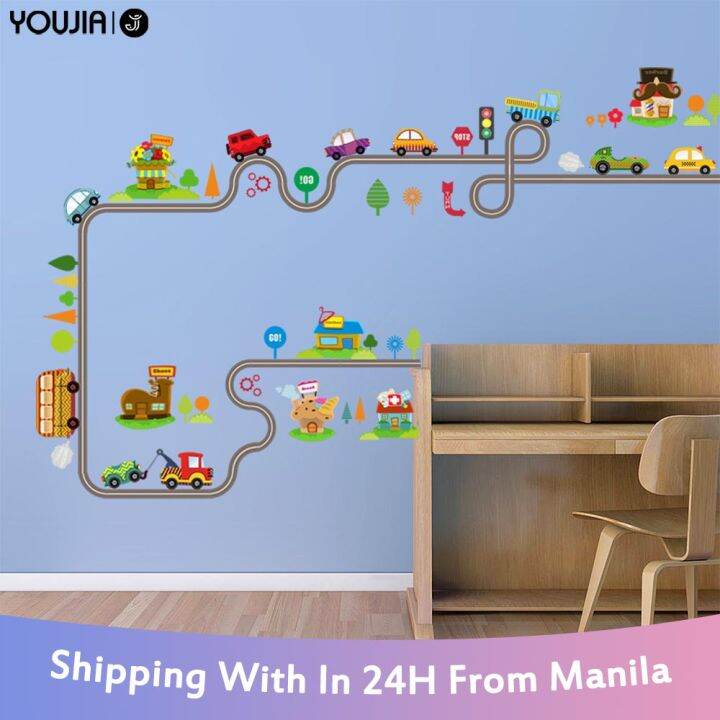 Construction Transportation Wall Stickers Car Truck Bus Wall Decals