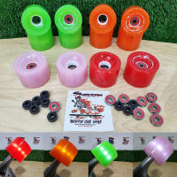 [0316][ลด50%] ล้อสเก็ตบอร์ด สีตามล้อไฟด้านในสีขาว 63x50mm 78A skateboard wheels