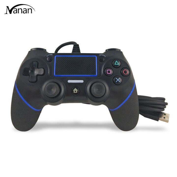 การสั่นสะเทือนแบบมีสายจอยควบคุมเกม-usb-ใช้งานมืออาชีพ-gamepad-ps4สำหรับ-ps4