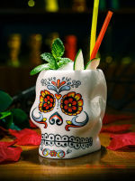 Tattoo Skull North American พิเศษค็อกเทลแก้วดอกไม้ทาสีใบหน้าฮาวาย TIKI แก้วบาร์โมเลกุล Gastronomy ผสมไวน์ Cup