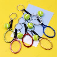 Simulated Tennis Racket Keychain for Men Metal Car Keyring Ornament Accessories Souvenirs Gifts