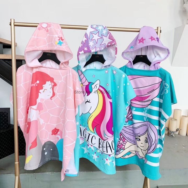 2-sizes-plus-poncho-kids-unicorn-baby-bathrobes-hooded-children-bathrobes-microfiber-bath-robes-animal-toddler-beach-swim-towels