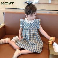 Spot parcel post Girls Summer Fashionable Stylish Baby Girls Korean Style 2022 New Lace Plaid Sleeveless Childrens Skirt