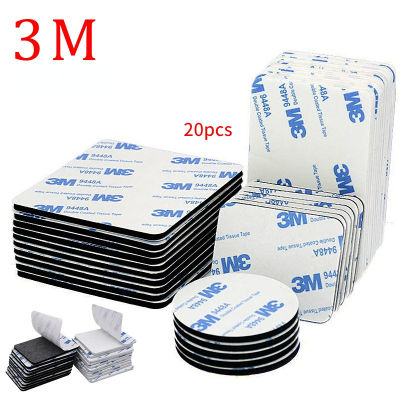 20pieces Double Sided Sticky Foam Pads Foam Tape Black Strong Pad Mounting Self-Adhesive Tape Sticky Pads for Home Car Picture Light