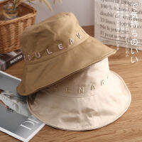 Summer Unisex Women Letter Embroidered Reversible Bucket Hat Men Beige Brown Black Cotton Sun Cap Slogan Fisherman Bob Gorro