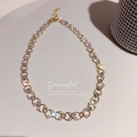 Korean Sweet Pearl Choker Necklace Gold Hollow Chain Necklace for Women Accessories Jewelry Gift