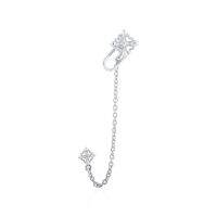 ake ake Rituals Cross Ear cuff with Stud-Left-White เงินแท้ 925 แกะมือขัดเงาพิเศษ ชุบไวท์โรเดียม ฝังคริสตัล**สำหรับหูข้างซ้าย **ขายเป็นชิ้น/ข้าง