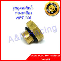 จุกอุด ตัวอุด น็อตอุด ทองเหลือง เนื้อดี เกลียว 1/4 NPT skew plug