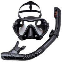 All Black Set Professional Scuba Diving Masks Snorkeling Set Adult Silicone Skirt Anti-Fog Goggles Glasses Swimming Pool Equipment