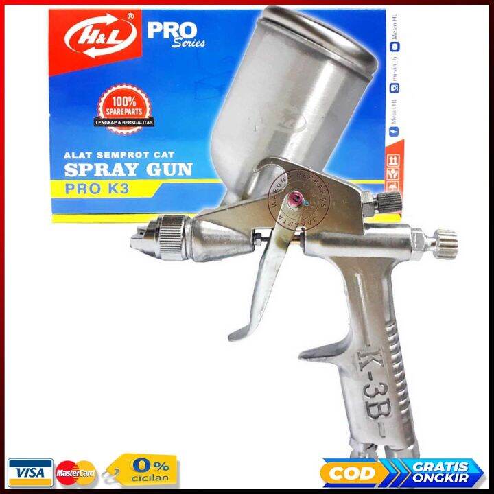 Spray Gun H&L PRO K3B | Alat Semprot Cat Duco Model Tabung Atas Tanki ...