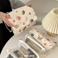 Lovely graffiti bear four unity cosmetic bag high-capacity portable removable net yarn waterproof travel toiletry bags women