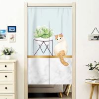 Modern Chinese style flowers and birds kitchen divider 120CM big door curtain with rod 95 80 75 landscape bedroom 180 200CM long partition Living room divider half curtain doorway Japanese style short animal door curtain