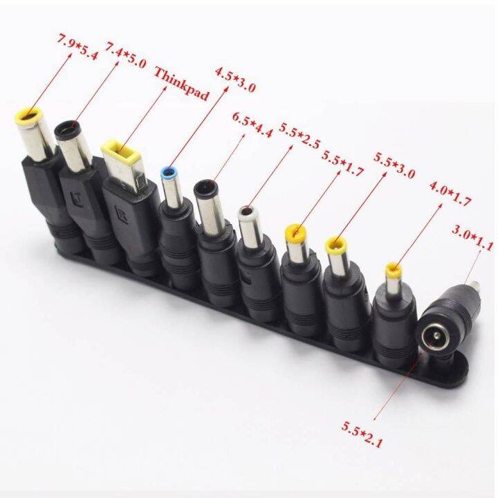 ตัวแปลงอะแดปเตอร์สำหรับแล็ปท็อปขั้วต่อที่ชาร์จตัวผู้-dc-เป็น-multi-type-แจ็คสีดำพลังงาน-sejue4373