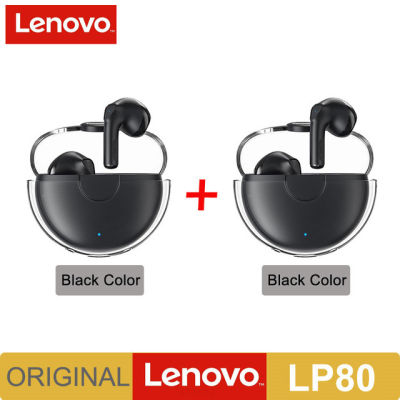 Original New Lenovo LP40 LP80 TWS Bluetooth 5.0 Earphone 9D HIFI Sound Mini Wireless Earbuds with Mic for iPhone Xiaomi Sport