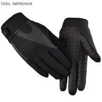 TOOL IMPROVER ผู้ชายถุงมือขี่จักรยานเต็มนิ้วสัมผัสหน้าจอรถจักรยานยนต์จักรยาน MTB ถุงมือจักรยานออกกำลังกายถุงมือการฝึกอบรมกลางแจ้งตกปลามือ guantes