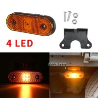 【CW】24V 4LED Amber/Red/White Truck Side Marker Light + Bracket Rear Clearance Lamp For Pickup Trailer Caravan Bus Boat RV Lorry