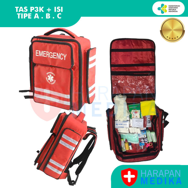 Tas P3K Emergency Merah + Isi First Aid Kit Emergency Kit Jumbo ...