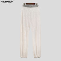 INCERUN Mens See Through Harem Skinny Pants Mesh Sheer Party Beachwear Trousers (ชุดลำลอง) #3