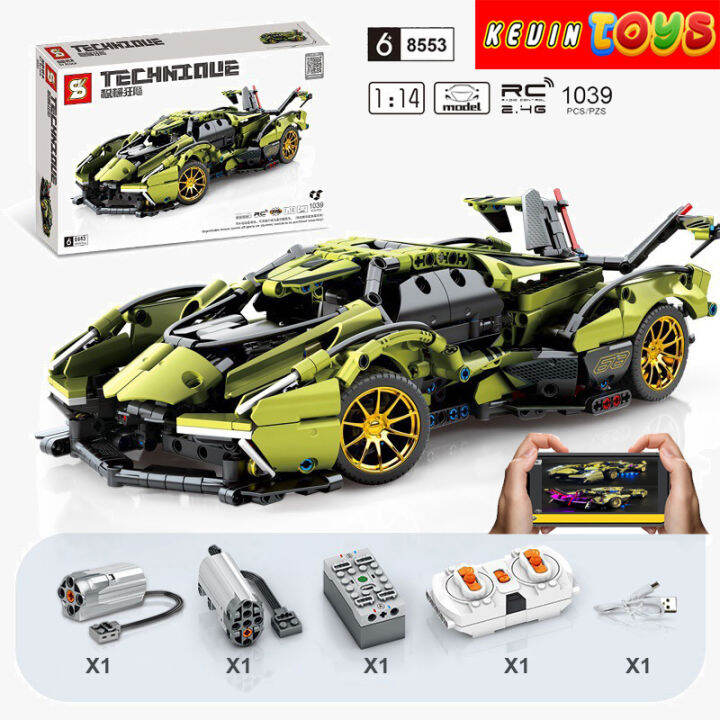 Đồ Chơi Lắp Ráp LEGO Technic Điều Khiển Từ Xa RC Siêu Xe Lamborghini V12  Vision GT Model SY8553 Với 1039 Mảnh Ghép 