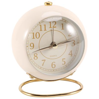 Small Table Clocks, Classic Non-Ticking Quartz Tabletop Analog Alarm Clock Desk Clock with Backlight for Bedroom Decor