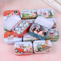 Colorful Mini Cartoon Alpaca Sailboat Print Tin Box Sealed Jar Packing Boxes Jewelry Candy Box Small Storage Boxes 1pcs Storage Boxes