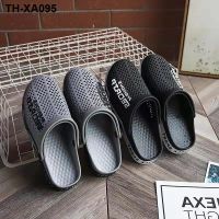 Hole hole shoes two mens beach outside the male slippers sandals new summer baotou couples to female