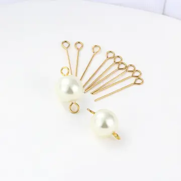 50pcs/lot 20/25/30/40/50mm 18k Gold Plated Copper Eye Head Pins Eye Pins  Headpins For Jewelry Making Accessories DIY Supplies