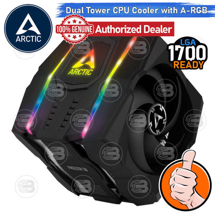 coolblasterthai-heat-sink-arctic-freezer-50-dual-tower-cpu-cooler-with-a-rgb-lga1700-ready-ประกัน-6-ปี