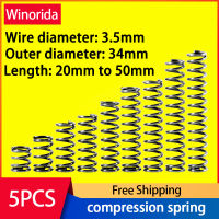 65Mn ความดันฤดูใบไม้ผลิสายเส้นผ่าศูนย์กลาง3.5Mm,เส้นผ่าศูนย์กลางภายนอก34Mm,ความยาว20Mm ถึง50Mm