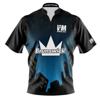 Brunswick DS Bowling Jersey - Design 2106-BR 3D Polo Shirt Zipper Polo