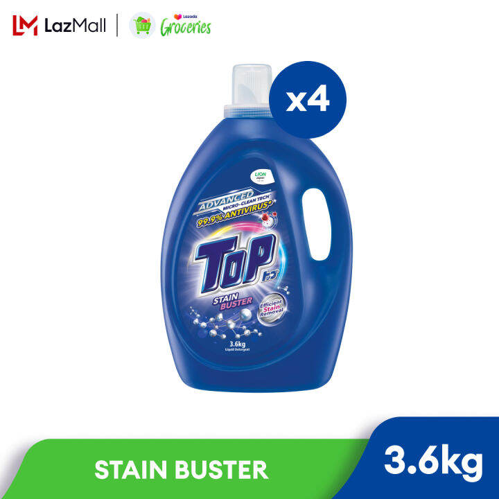 TOP Liquid Laundry Detergent Stain Buster (3.6kg x 4) Lazada