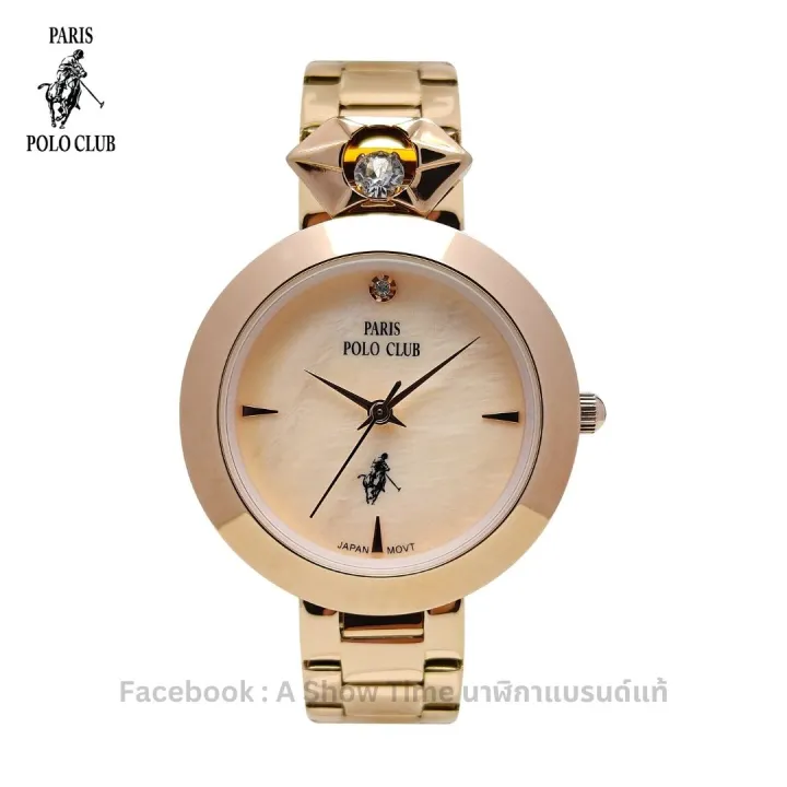 นาฬิกาข้อมือ นาฬิกาโปโล : Paris Polo Club : PPC-230503 นาฬิกาผู้หญิง แต่งเพชร หรู ของแท้ มีใบรับประกัน มีสินค้าพร้อมส่ง 