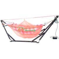 Auto Hammockเปลไกวเด็กอ่อนอัตโนมัติ ไซส์ (S) สไตล์เปลญวนกับผ้ามุ้งลายผ้าขาวม้า(โทนสีส้ม)