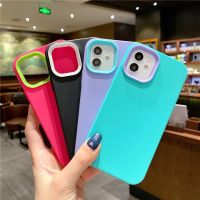 COD DSFDGFNN Colour Blocking เคท ไอโฟน iPhone 13 Pro Max Soft Silicone Case เคท Apple iPhone12 2in1 Phone Cover เคสโทรศัพท์