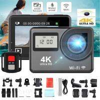 4K 1080P HD 2 หน้าจอคู่กล้องแอ็คชั่นสปอร์ตDV WiFiกันน้ำAS Go Pro UK