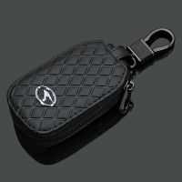 ﹊∈✜ Leather Key Cover For Soueast Lioncel Dx3 Dx7 V3 V5 V6 V6-Cross With Logo Car Key Cover Alloy Keychain Car Accessories