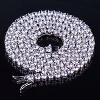 TOPGRILLZ 3mm-10mm  Iced Out Bling AAA Zircon 1 Row Tennis Chain Necklace Men Hip Hop Jewelry Gold Silver Color Charms Fashion Chain Necklaces