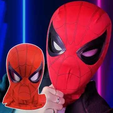 Mascara Spiderman Headgear Cosplay Moving Eyes Electronic Mask Spider Man  1:1 Remote Control Elastic Toys