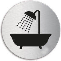 }qiShowerBathroom door sign plate 4 Inch Stainless signage