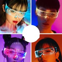 LED Goggles Festival Performance Props Colorful Luminous LED Glasses for Music Bar KTV Neon Party Christmas Halloween Decoration