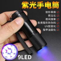 Original specialty LED purple light flashlight rechargeable ultraviolet light banknote inspection jade identification UV curing light fluorescent agent detection pen