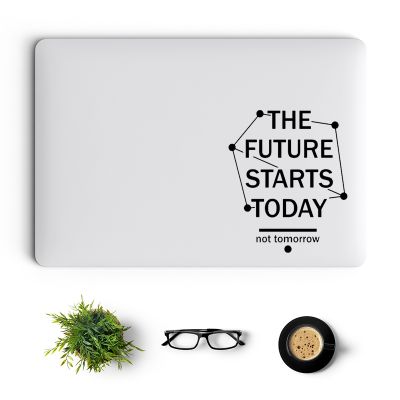 【ยืดหยุ่น】อนาคตเริ่มต้นวันนี้อ้างสติกเกอร์แล็ปท็อปสำหรับ Macbook Pro 14 16 Retina Air 13 15นิ้วโน๊ตบุ๊ค Dell ปกรูปลอก Mac Book ผิว