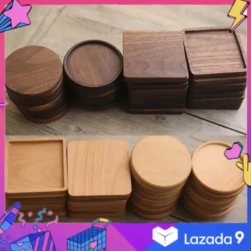 Wood Drink Coaster Coffee Cup, Wood Pads Table Coasters