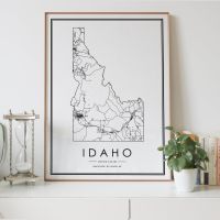 IDAHO state Road map Nordic Living Room Decoration Canvas Poster Modern Home Decor Art Print Painting