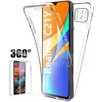 360 Full Body Shockproof Case for OPPO Realme C21Y RMX3261 C25Y Double Clear PET Screen Protector Cover Realme C21Y C25Y Casing