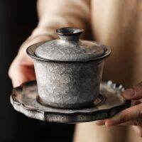 Jingdezhen เซรามิกส์ชุดทูรีนพิธีจีนถ้วยหลักศิลาดลจาก Longquan Gaiwan ครอบคลุมชาม